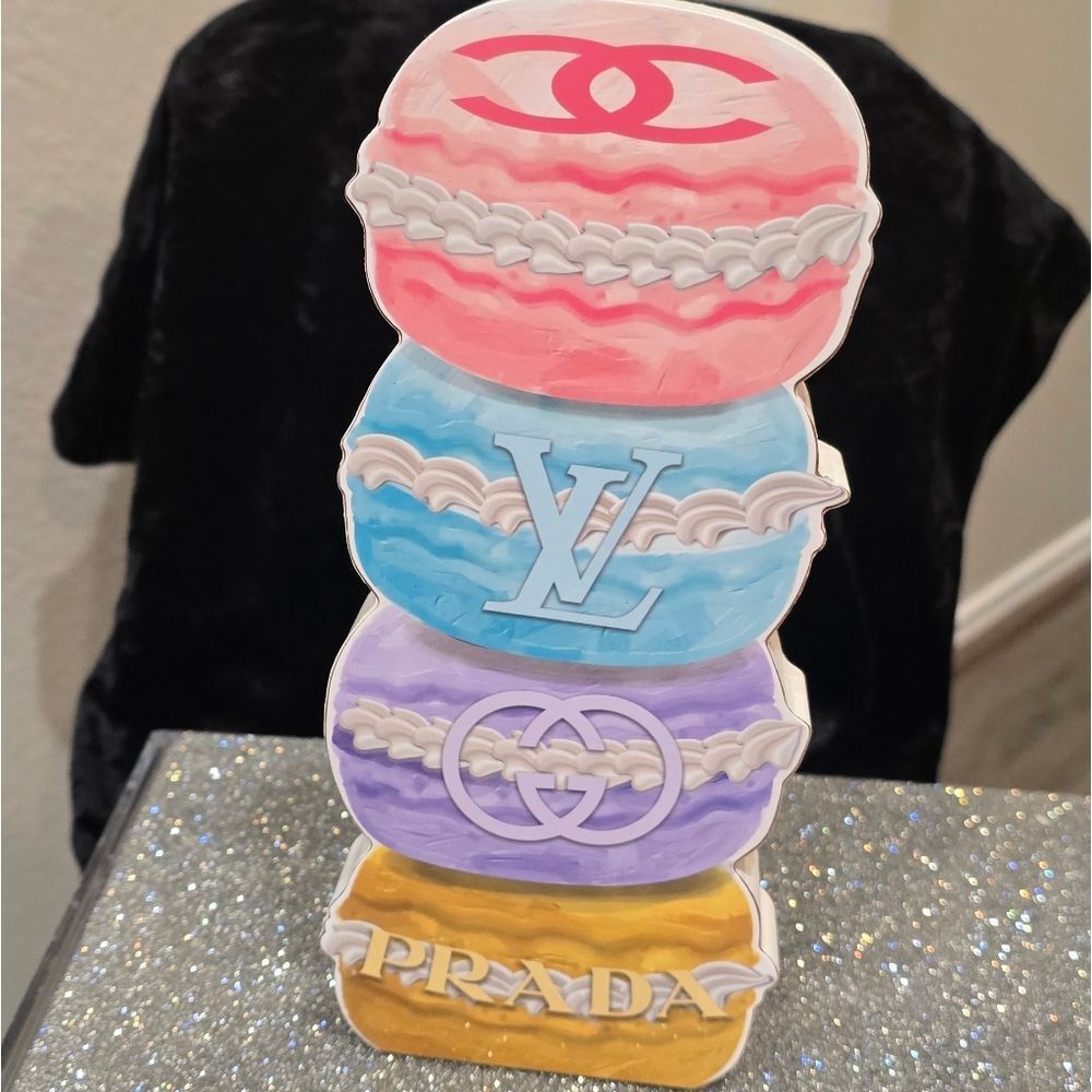 At Home Designer Macaron Stack Wooden Decor - Picture 5 of 6